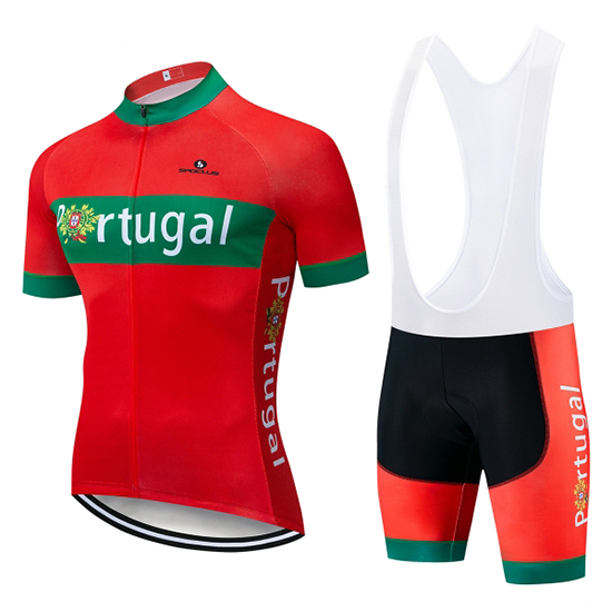 2019 Maillot Portugal Tirantes Mangas Cortas Verde Rojo